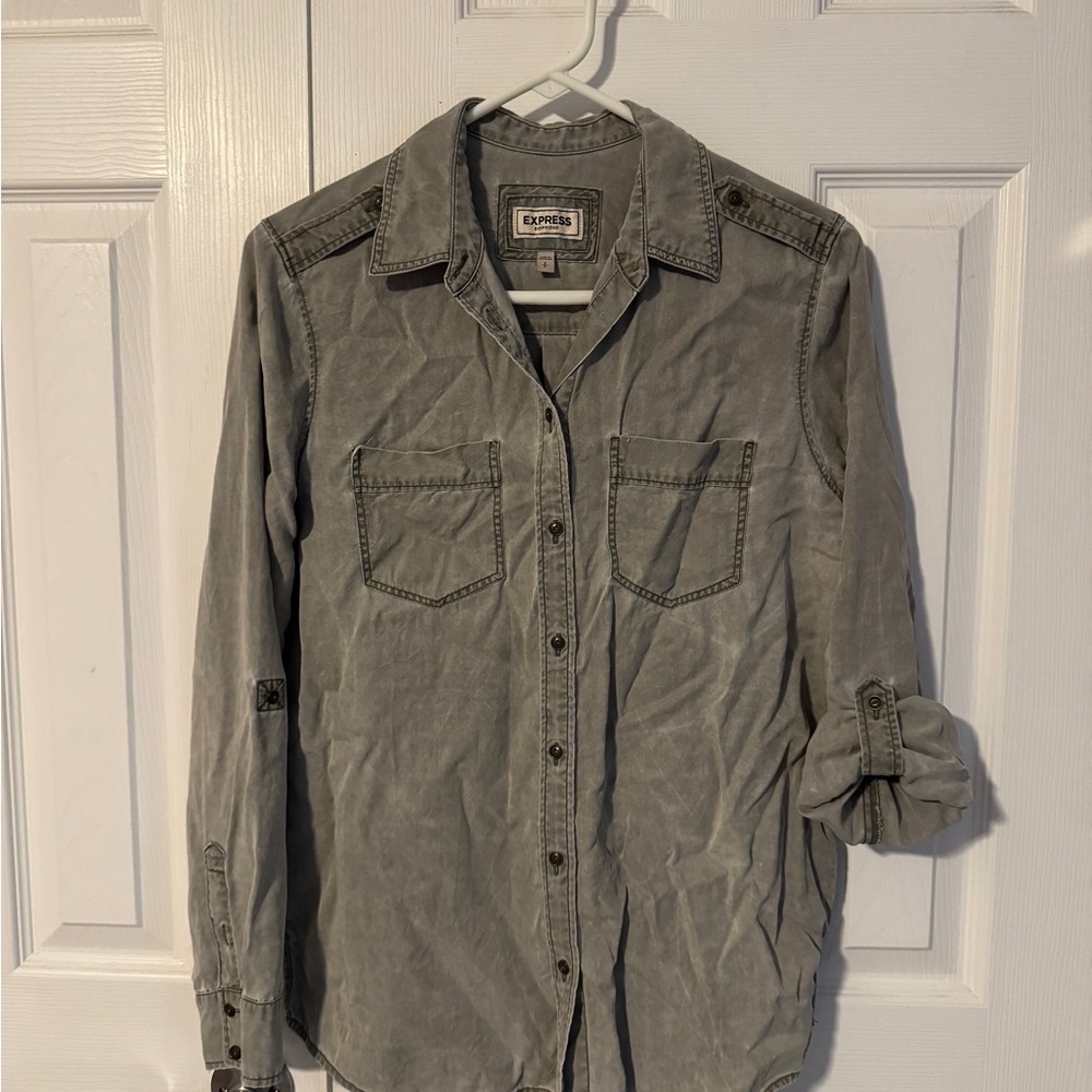 Olive green Button-Up Shirt